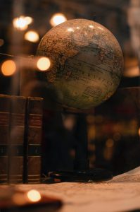books, globe, world, read, literature, shelves, bokeh lights